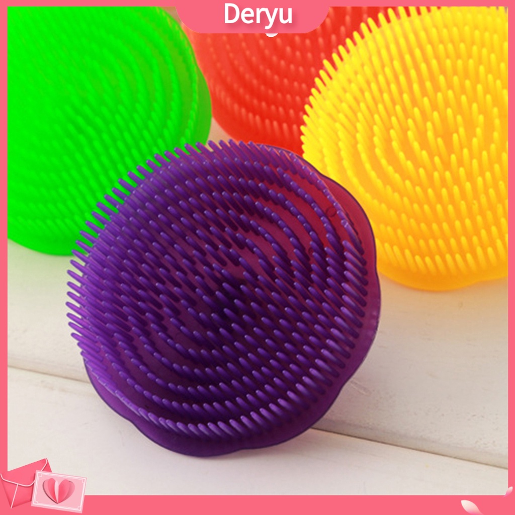 Bàn chải tròn massage da đầu bằng nhựa tiện dụng
