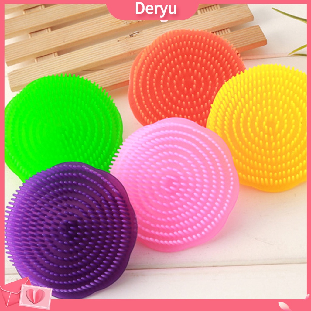 Bàn chải tròn massage da đầu bằng nhựa tiện dụng