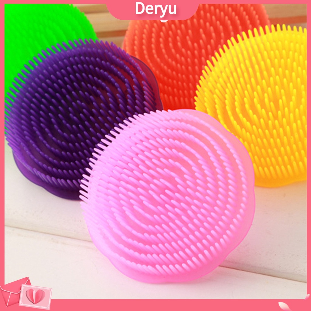 Bàn chải tròn massage da đầu bằng nhựa tiện dụng