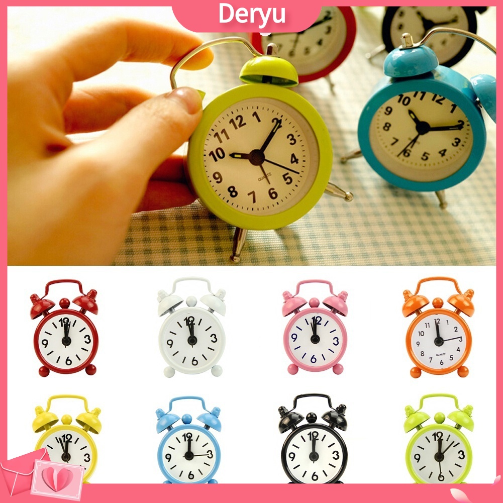 Đồng hồ báo thức chạy pin hình tròn mini dễ thương