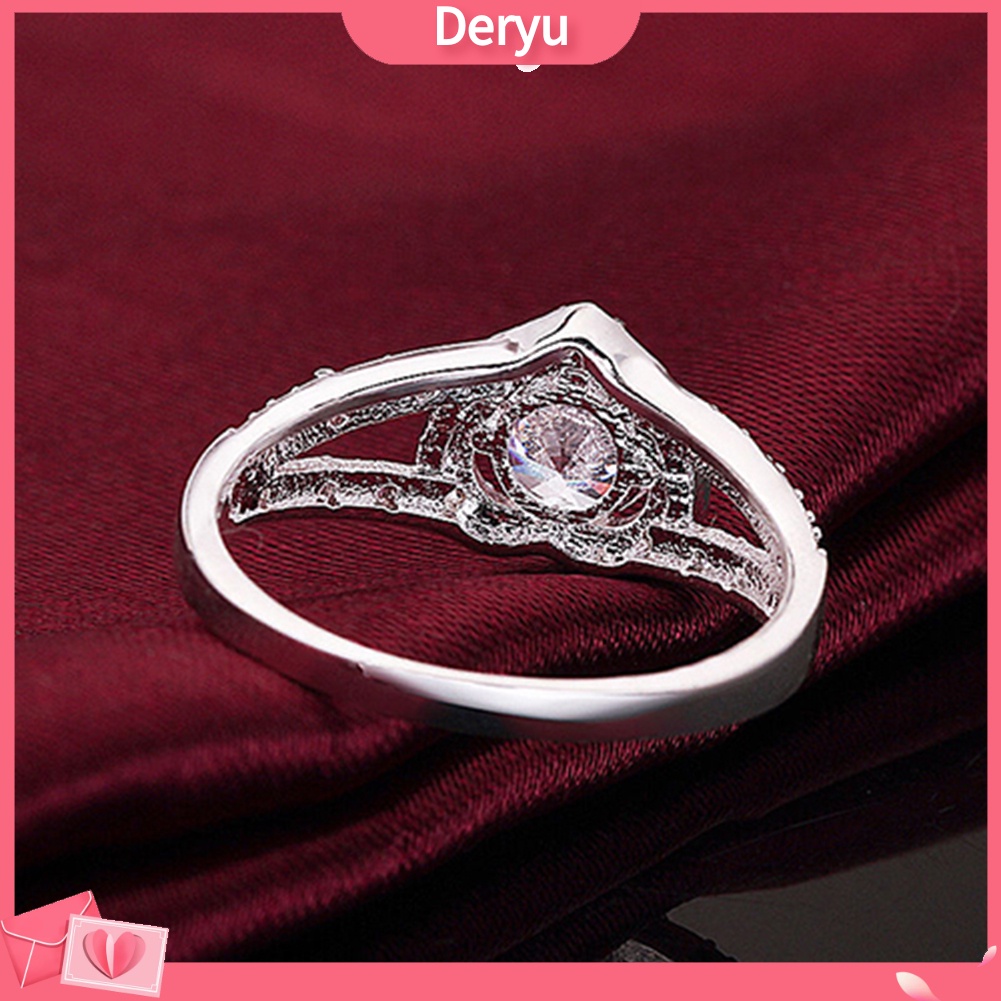 Nhẫn bằng bạc 925 đính đá pha lê hình trái tim thời trang sang trọng cho nữ