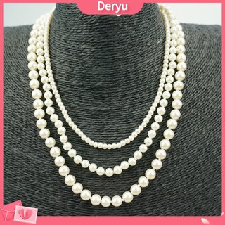 Dây chuyền dáng dài nhiều lớp đính ngọc trai nhân tạo thời trang cho nữ