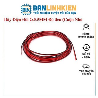 Dây Điện Đôi 2x0.5MM Đỏ Đen dùng nối mạch-câu mạch (Cuộn 5 Mét)
