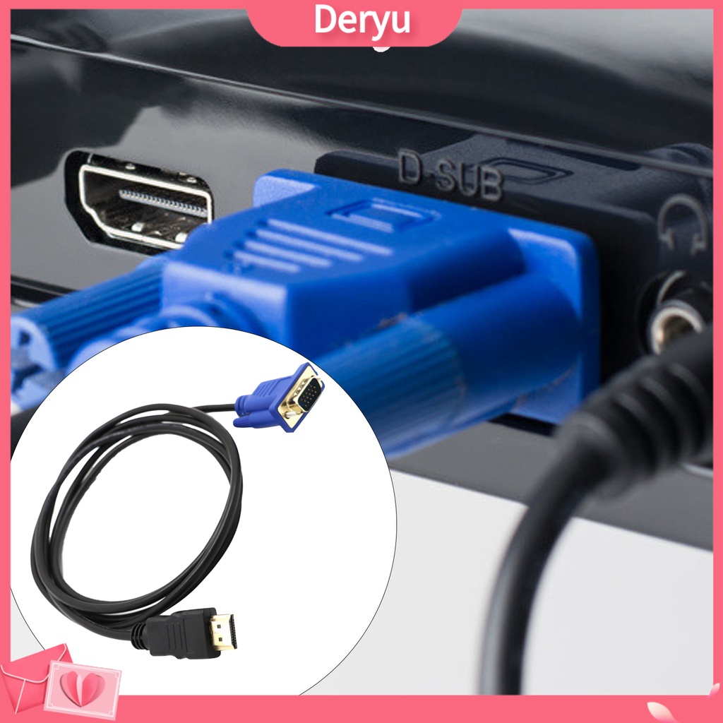 Dây cáp chuyển đổi cổng HDMI sang VGA dài 1.8m 1080P dành cho máy tính DVD HDTV
