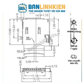 Socket Thẻ Nhớ MicroSD TF V3