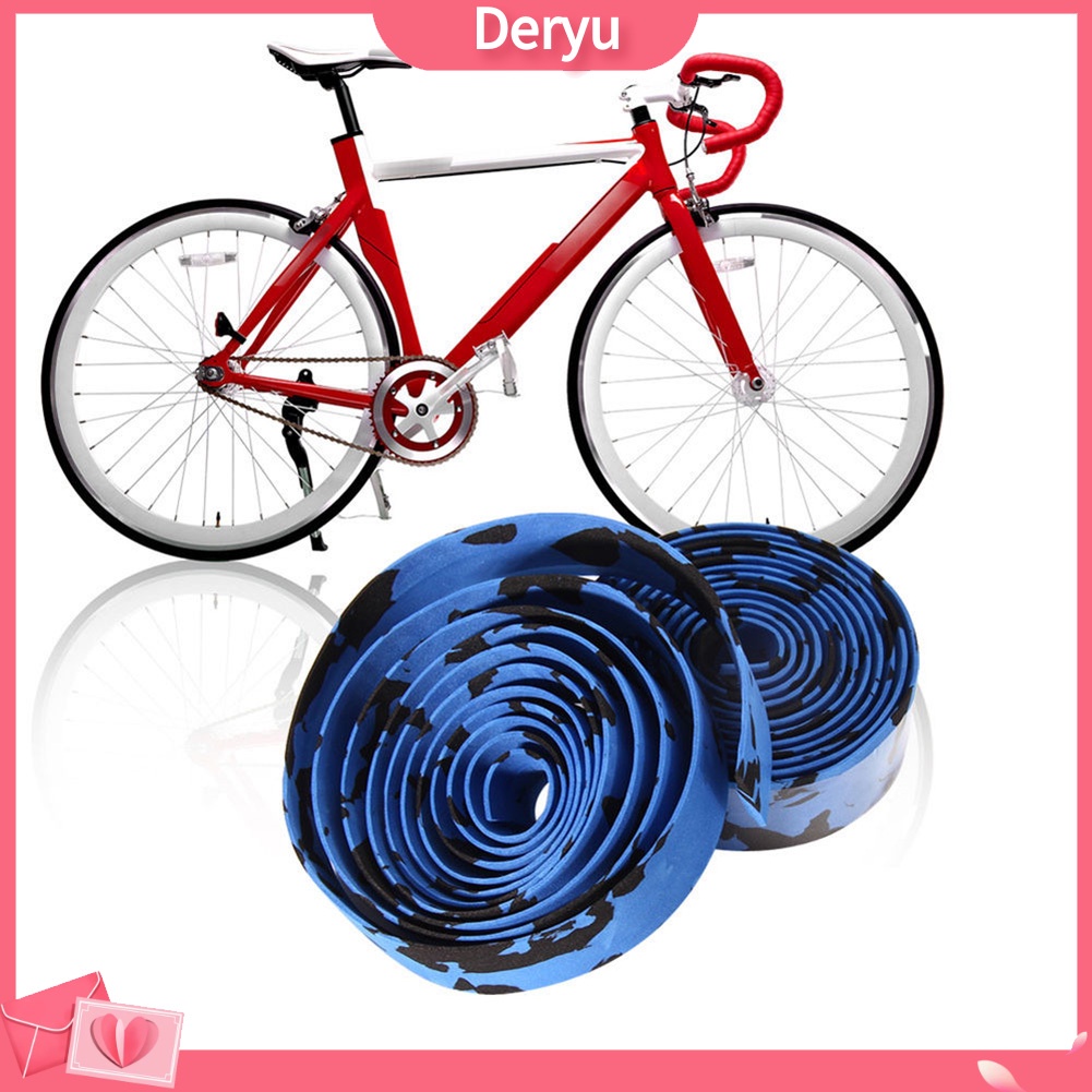 Set 2 cuộn băng quấn ghi đông xe đạp bằng cao su kèm 2 nút bịt chuyên dụng