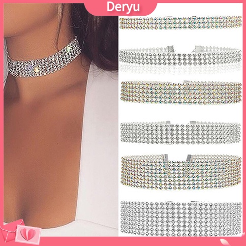Vòng cổ choker đính đá giả lấp lánh thời trang cho nữ