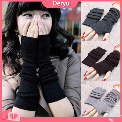 Găng tay len hở ngón phong cách cá tính cho nữ