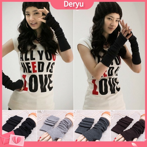 Găng tay len hở ngón phong cách cá tính cho nữ