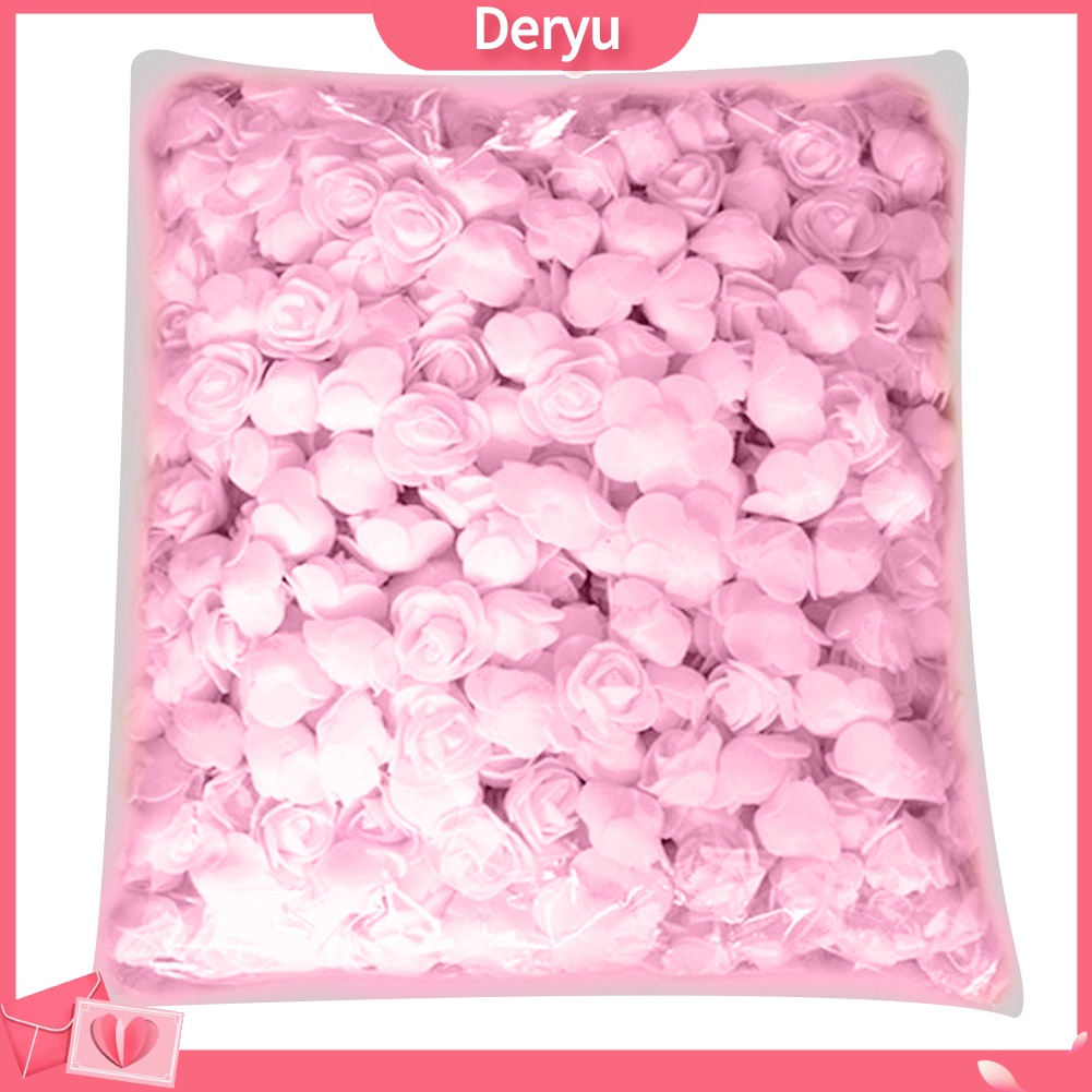 Set 500 Bông Hoa Hồng Xốp PE DIY Trang Trí Nhà Búp Bê / Tiệc Cưới