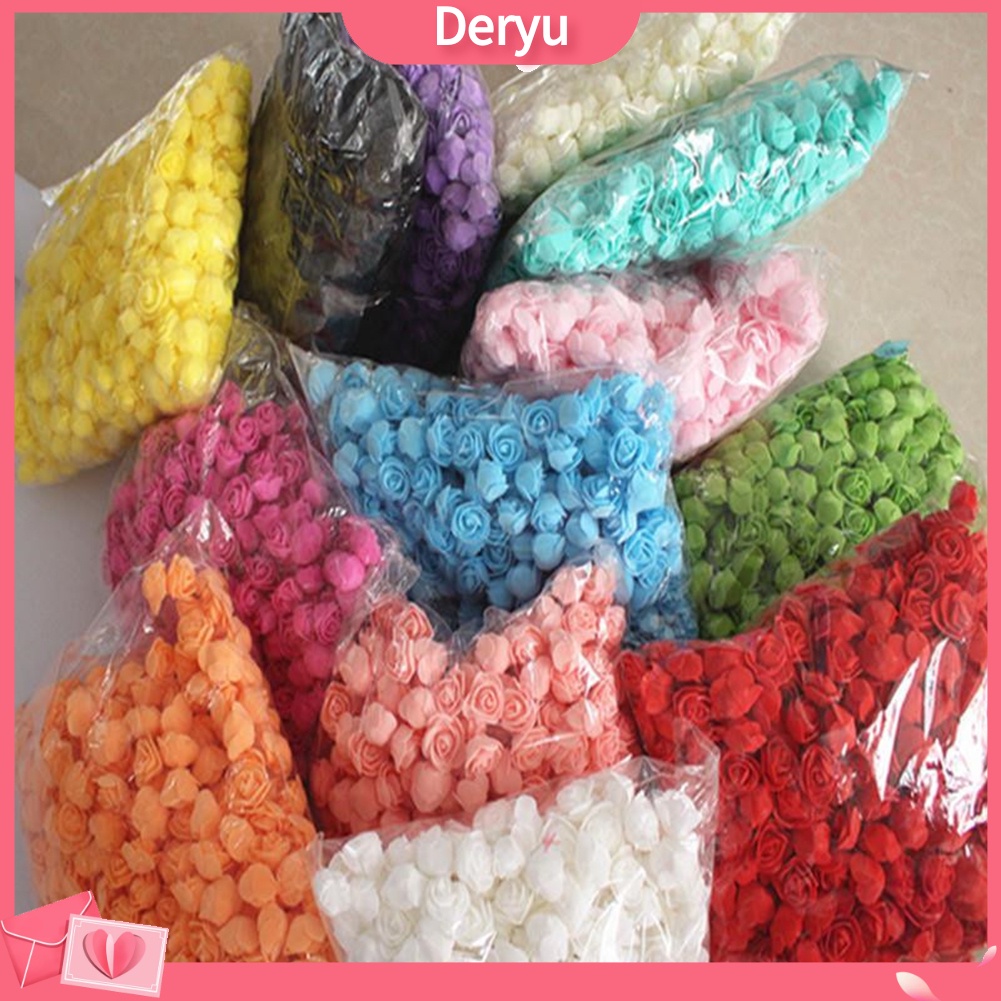 Set 500 Bông Hoa Hồng Xốp PE DIY Trang Trí Nhà Búp Bê / Tiệc Cưới