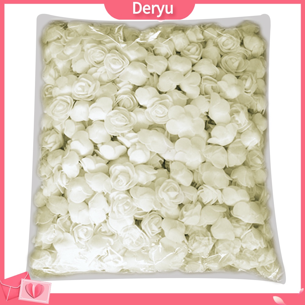 Set 500 Bông Hoa Hồng Xốp PE DIY Trang Trí Nhà Búp Bê / Tiệc Cưới