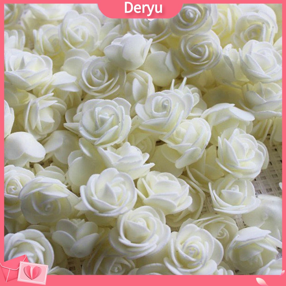 Set 500 Bông Hoa Hồng Xốp PE DIY Trang Trí Nhà Búp Bê / Tiệc Cưới