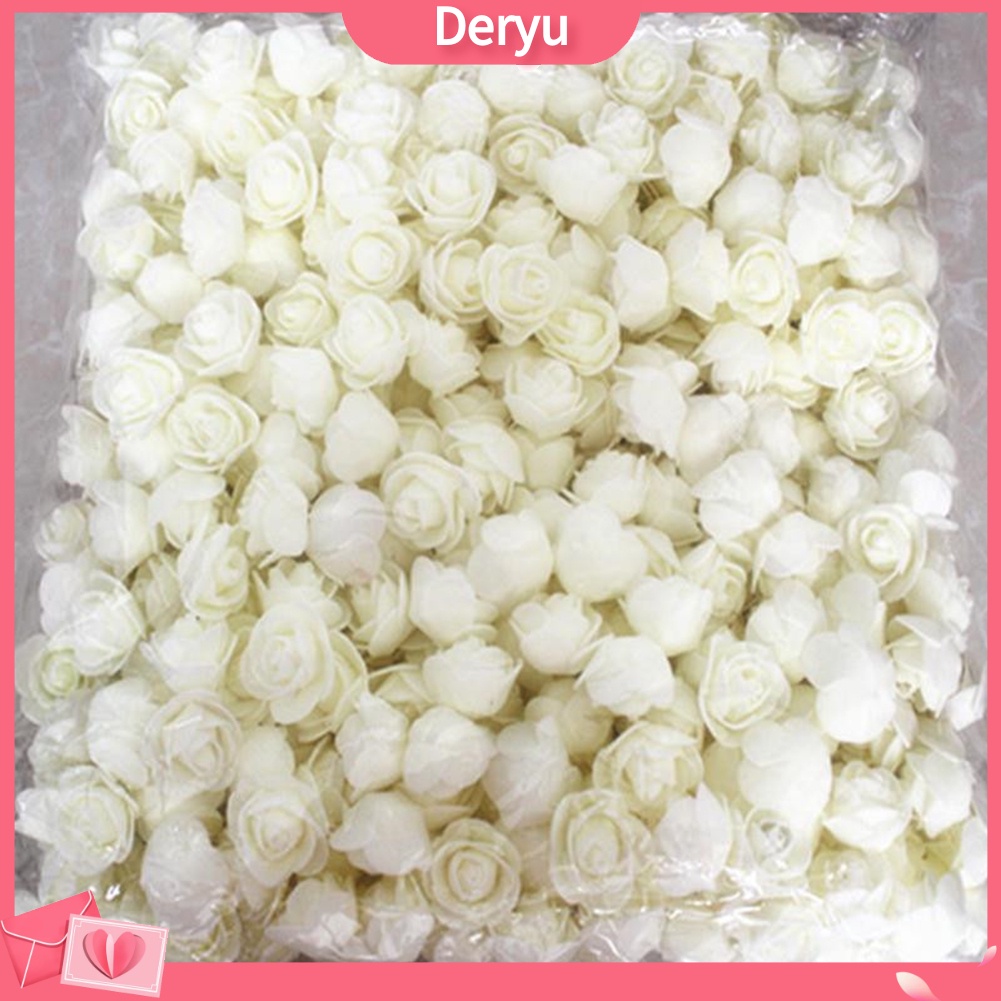 Set 500 Bông Hoa Hồng Xốp PE DIY Trang Trí Nhà Búp Bê / Tiệc Cưới