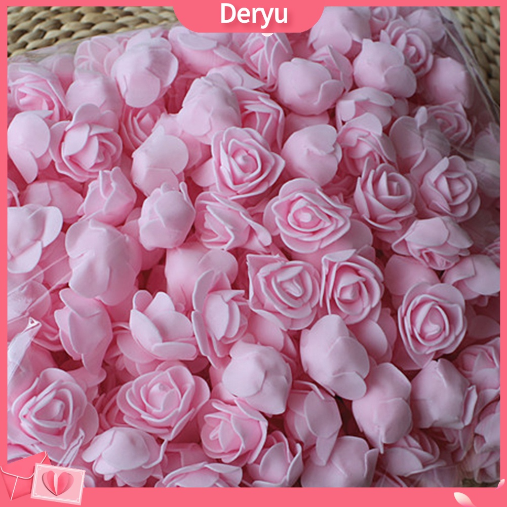 Set 500 Bông Hoa Hồng Xốp PE DIY Trang Trí Nhà Búp Bê / Tiệc Cưới