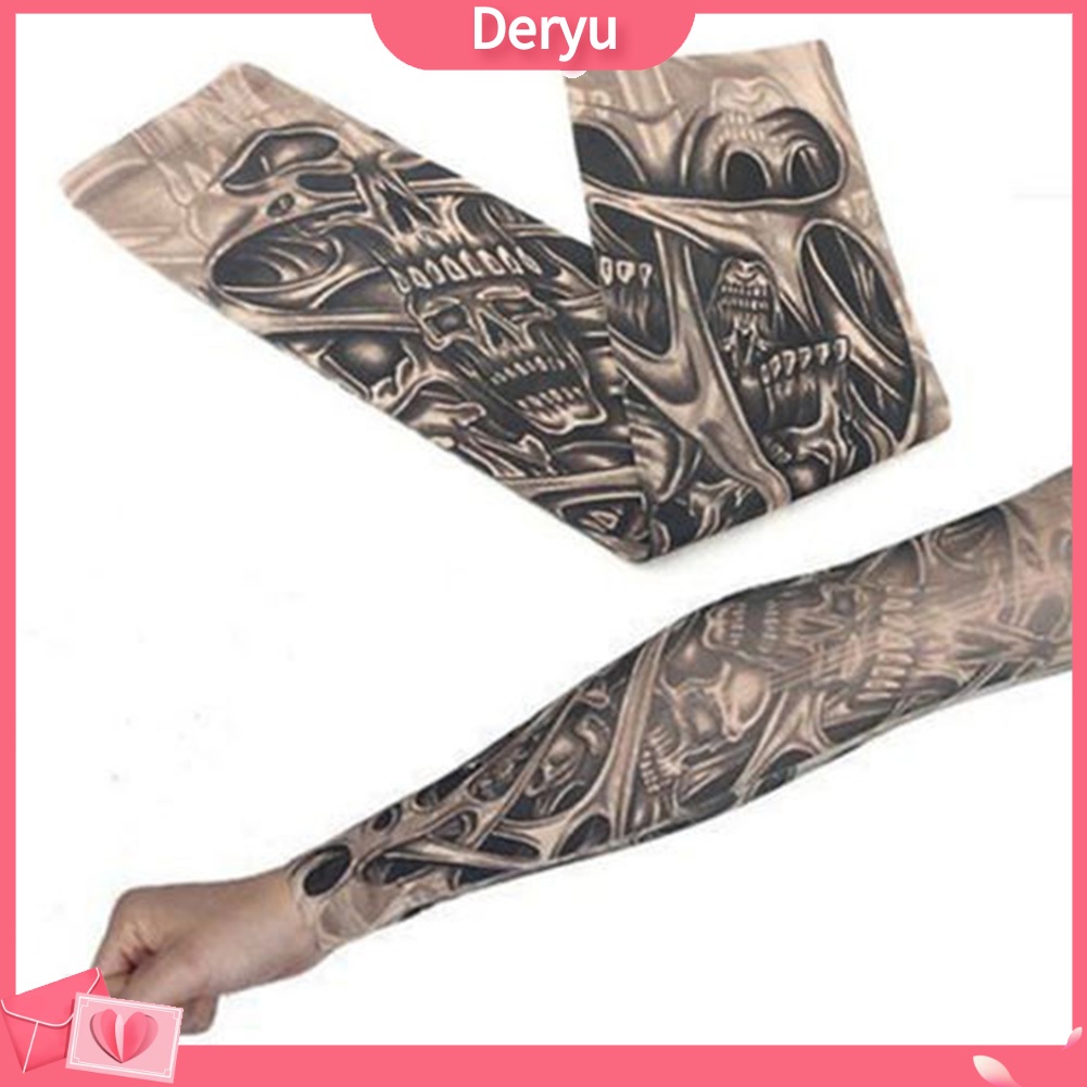 Ống tay hình xăm giả co giãn chống tia UV bảo vệ cánh tay cho nam nữ