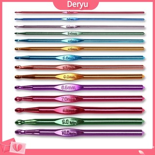 Bộ 8 kim móc len bằng nhôm nhiều màu sắc tùy chọn 2-5.5mm
