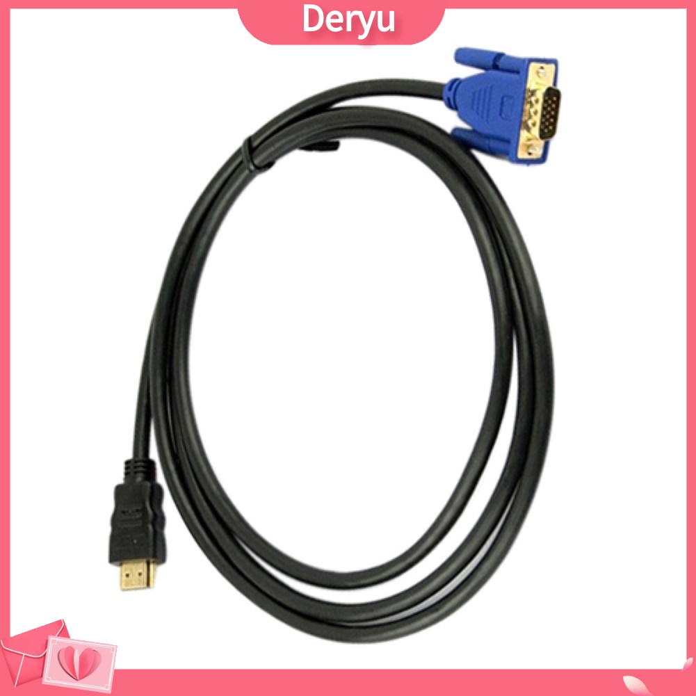 Dây cáp chuyển đổi VGA HDMI sang VGA 6Ft 1080P HDMI màu vàng chuyên dụng