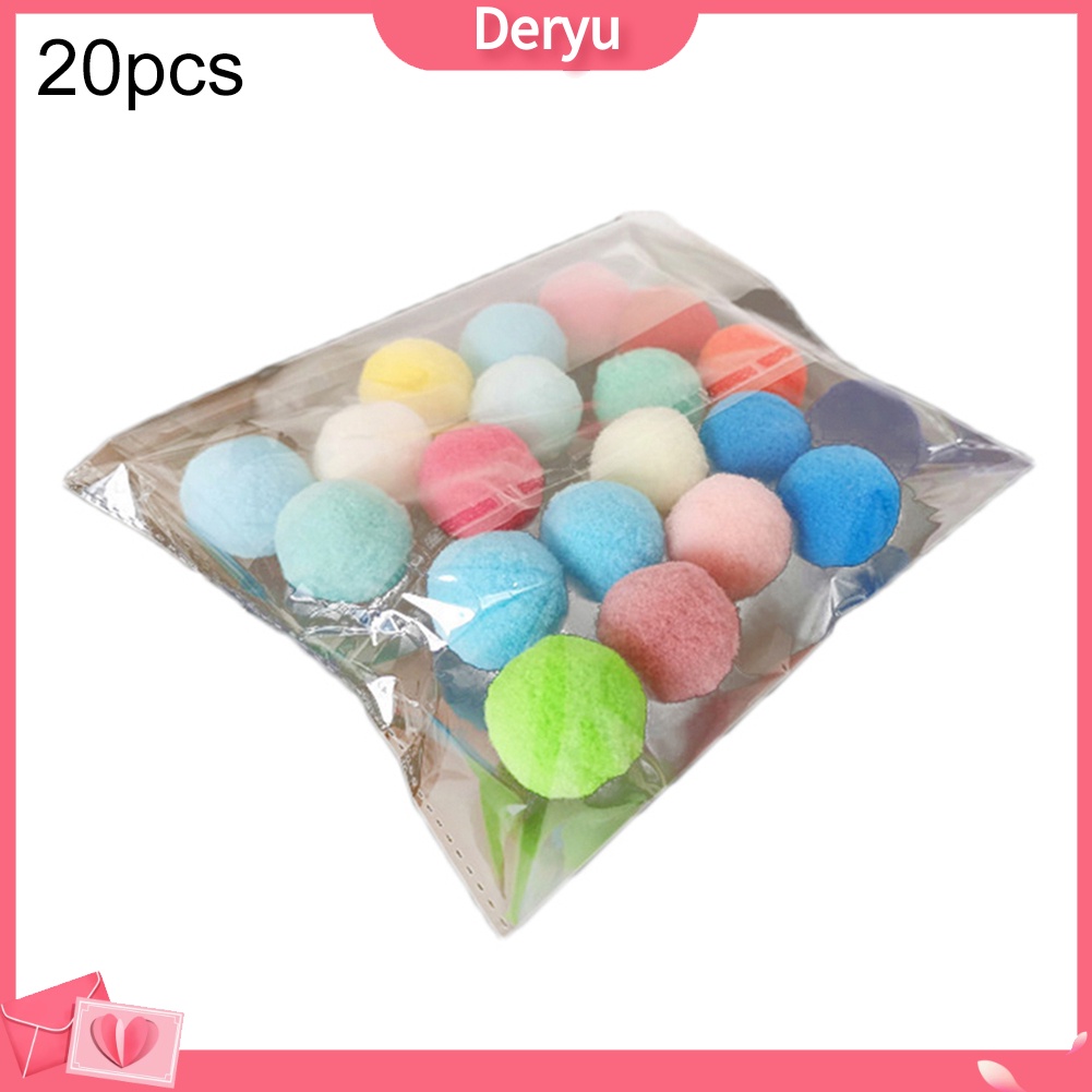 Bộ 10/20/30 bóng lông polyester xinh xắn dùng làm đồ chơi cho mèo cưng