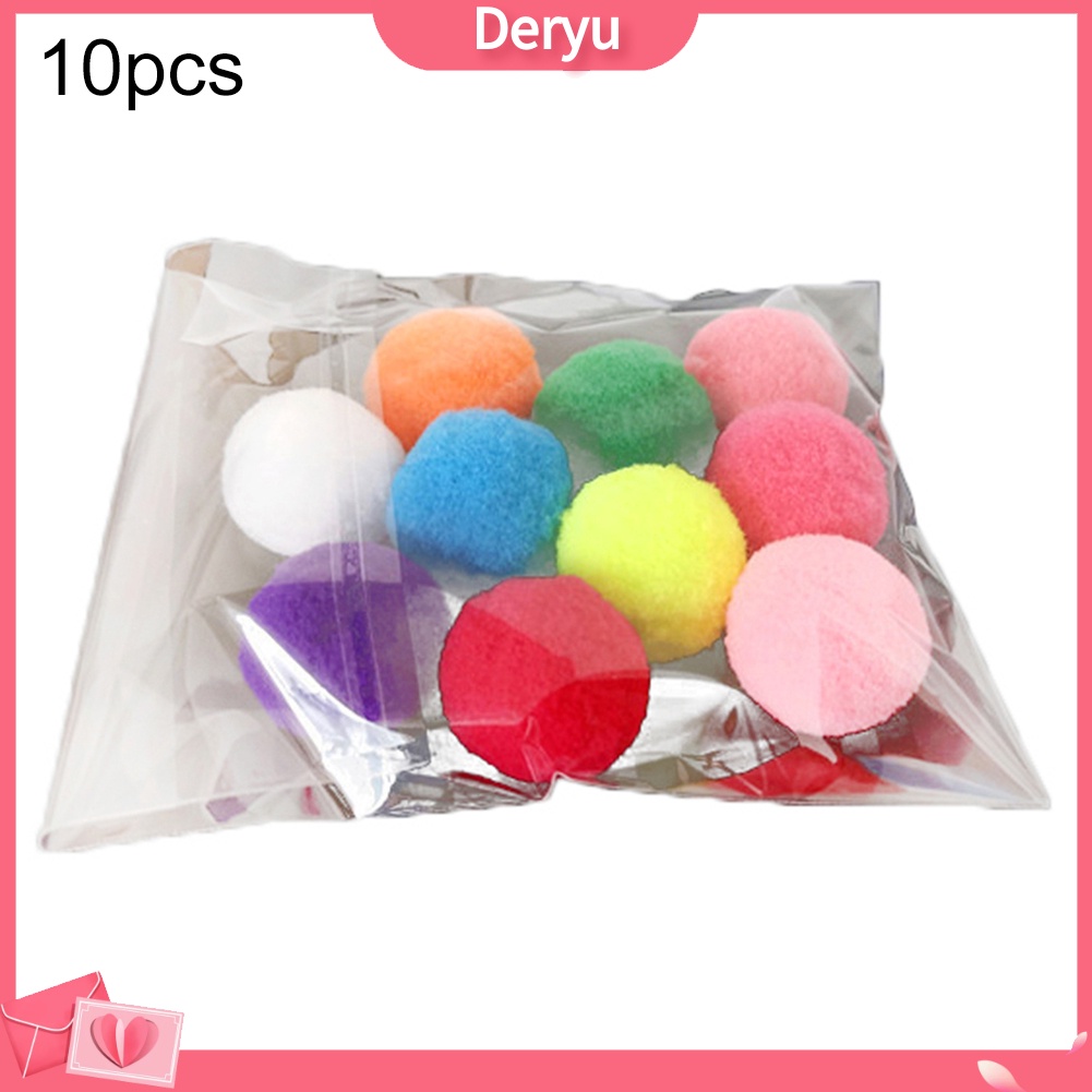 Bộ 10/20/30 bóng lông polyester xinh xắn dùng làm đồ chơi cho mèo cưng