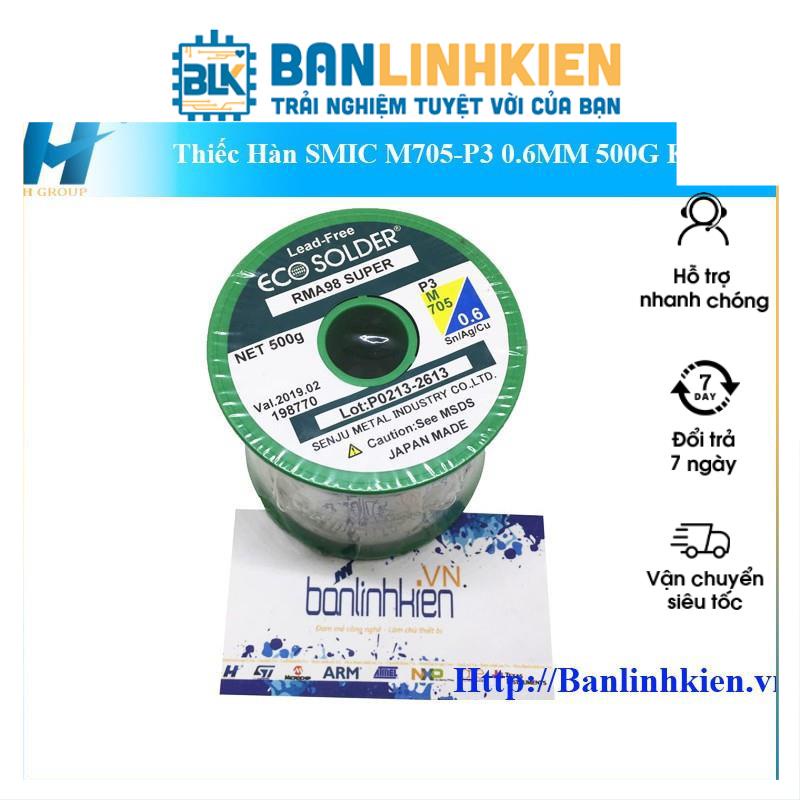 Thiếc Hàn SMIC Không Chì 500g 0.5mm, 0.6mm