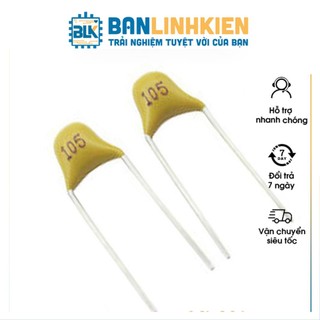 Tụ Tantalum 105-1uF DIP5.08 Sứ Vàng (10C)