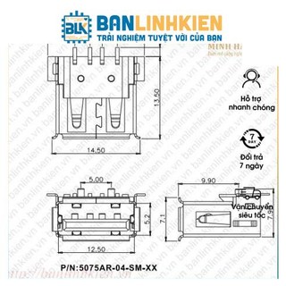 USB A Cái DIP ( Chế jack cắm )