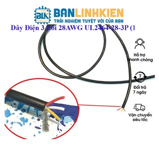Dây điện 3 lõi chống nhiễu 28awg UL2464-28-3P (1 mét)