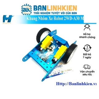 Blk khung nhôm xe robot 2wd-a30 màu xanh
