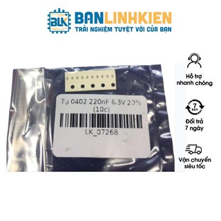 Tụ 0402 220nf 6.3v 20%