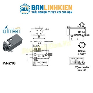 Jack audio 2.5mm pj-218 smt-4p