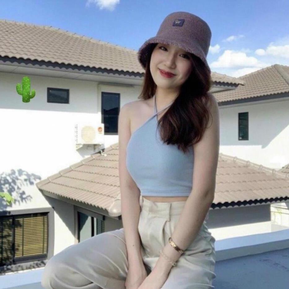 Áo 2 dây croptop dạng yếm, Áo yếm nữ hai dây chất thun gân cực xinh 2D17 | BigBuy360 - bigbuy360.vn