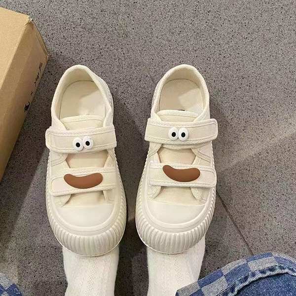 Giày vải dễ thương nữ dày-thuần phong cách mới sinh viên bánh mì giày thể thao hợp thời trang