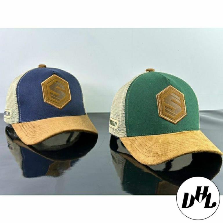 NÓN KẾT LƯỚI VÁ DA LỘN CHỮ S THỜI TRANG NAM NỮ