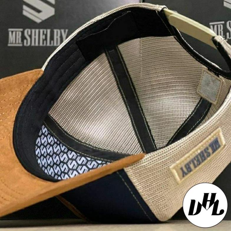 NÓN KẾT LƯỚI VÁ DA LỘN CHỮ S THỜI TRANG NAM NỮ