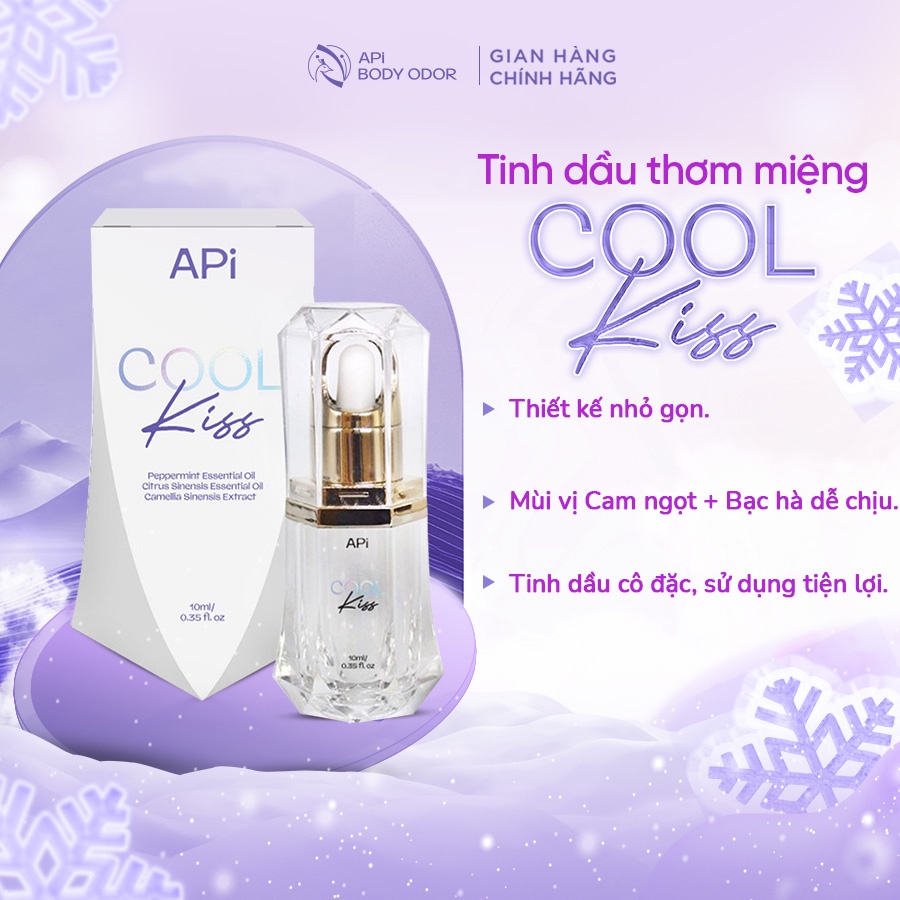 Tinh dầu thơm miệng Cool Kiss - Khử mùi hôi miệng, đóng băng mùi hôi miệng APi - Ngăn ngừa vấn đề răng miệng