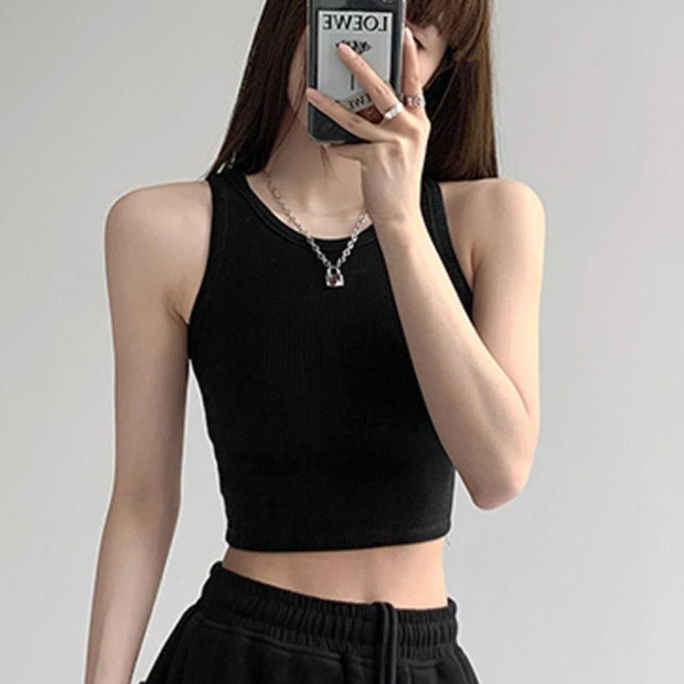 S28 QUÀ TẶNG DÂY CHUN KHI MUA Áo ba lỗ nữ ôm body trơn kiểu basic, Áo croptop ba lỗ nữ chất thun gân mềm mịn | BigBuy360 - bigbuy360.vn