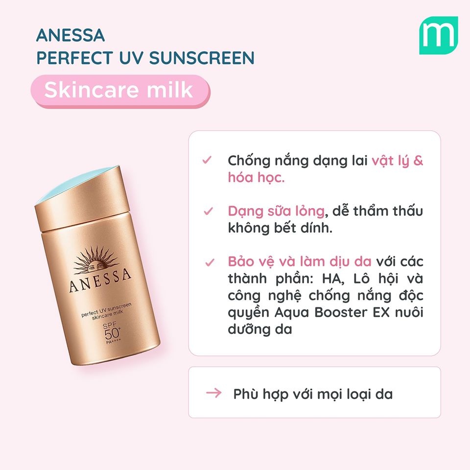 Kem chống nắng Anessa Perfect UV Sunscreen Skincare Milk 60ml nhật bản mẫu mới