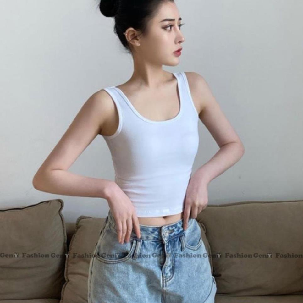 S69 QUÀ TẶNG DÂY CHUN KHI MUA Áo 2 dây nữ bản to cổ U, Áo croptop nữ 2 dây ôm body phong cách Hàn Quốc -2D13- | BigBuy360 - bigbuy360.vn