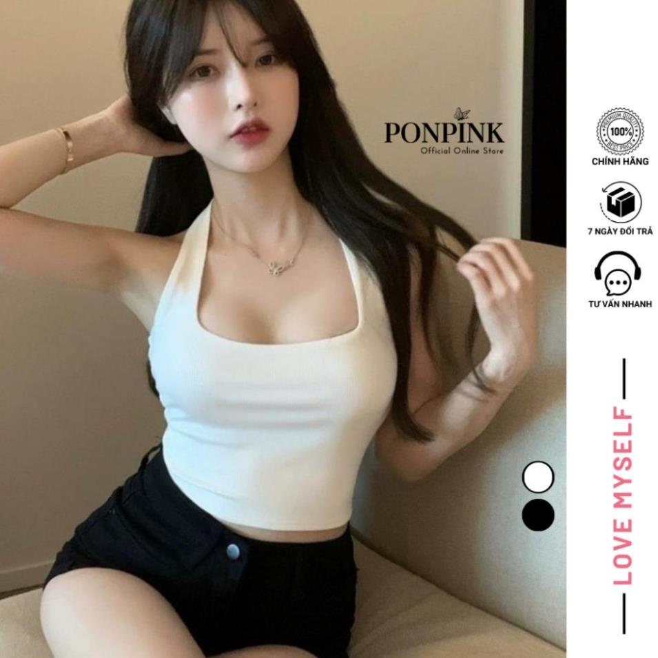 S70 QUÀ TẶNG DÂY CHUN KHI MUA Áo croptop ba lỗ nữ cổ yếm hở lưng có mút ngực vải borip cotton mềm mịn co giãn tốt C9 | BigBuy360 - bigbuy360.vn