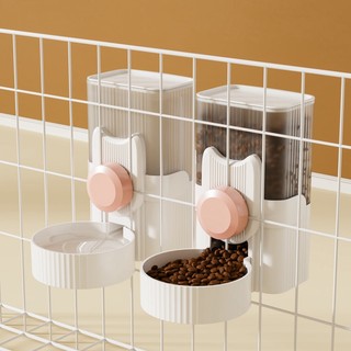 [MỚI HOT]Bình Nước+Chén Bát Thức Ăn Gắn Lưới Treo Chuồng Chó Mèo Hàng Cao Cấp Size 21x12x20cm
