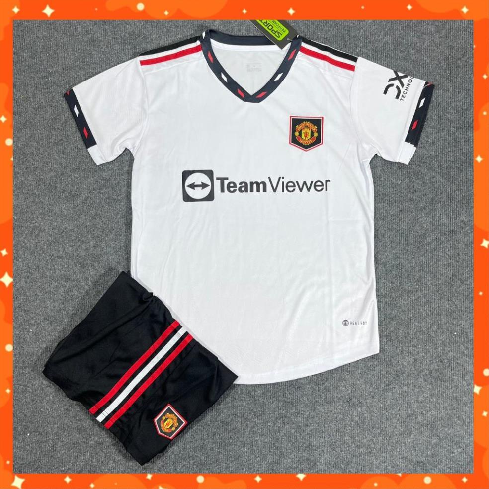 Bộ Quần Áo Bóng Đá CLB MU 22/23 - in Sẵn Số - Hàng Thun Thái - Logo Thêu