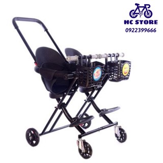 Xe đẩy đôi nhẹ cho bé con có thể gập lại xe đẩy trẻ em
