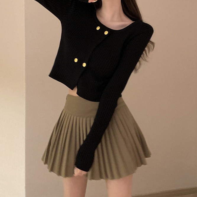 Áo len dáng croptop thiết kế tiểu thư đơn giản, Áo croptop phong cách Hàn Quốc nhẹ nhàng LK03