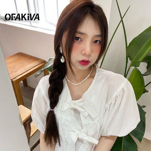 Váy puff sleeve mid-length dress spring summer women's slimmer look design sense little white skirt