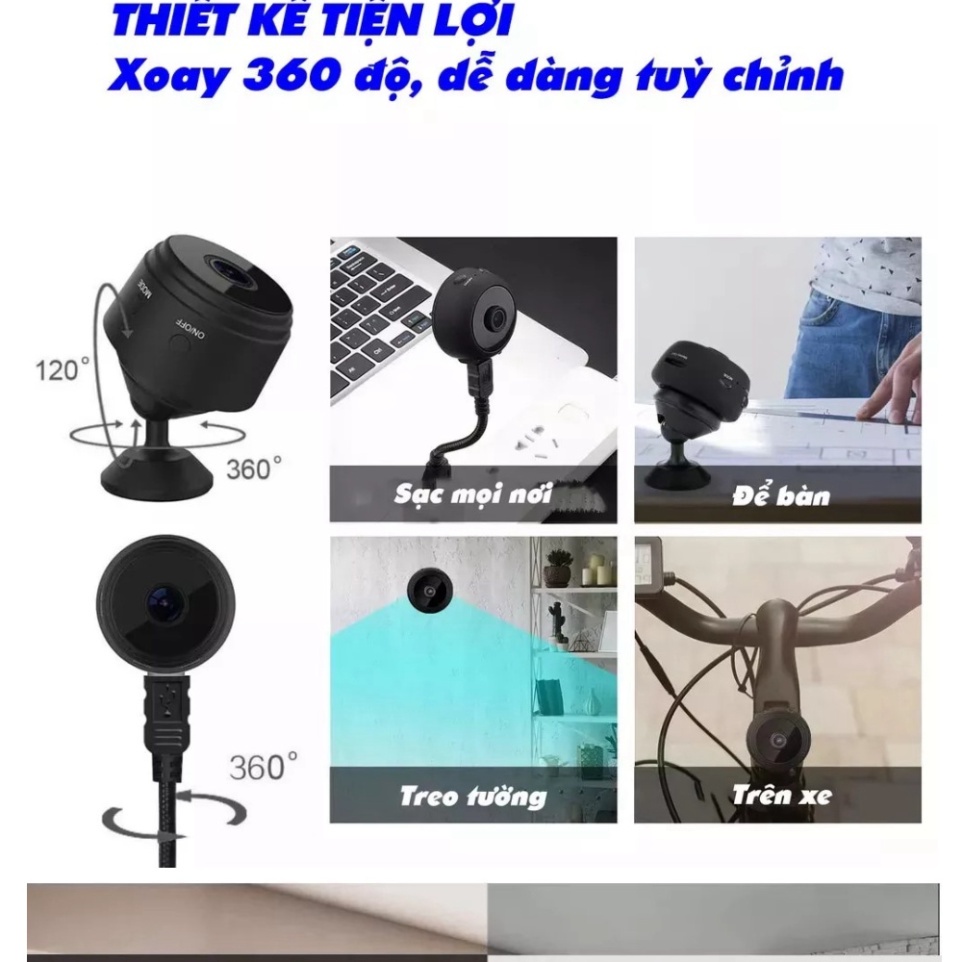 Camera mini wifi an ninh A9 xem từ xa trên điện thoại,Camera mini có hồng ngoại quay ban đêm HOT | BigBuy360 - bigbuy360.vn