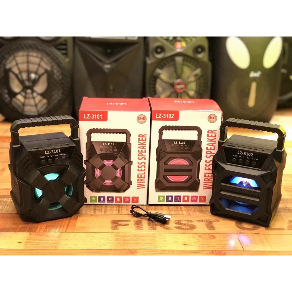 ⭐️FREE SHIP⭐️Loa buetooth mini không dây có đèn led nhấp nháy 7 màu LZ 3104,âm bas mạnh pin trâu nghe nhạc cực hay
