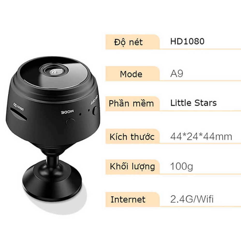 Camera mini wifi an ninh A9 xem từ xa trên điện thoại,Camera mini có hồng ngoại quay ban đêm HOT | BigBuy360 - bigbuy360.vn