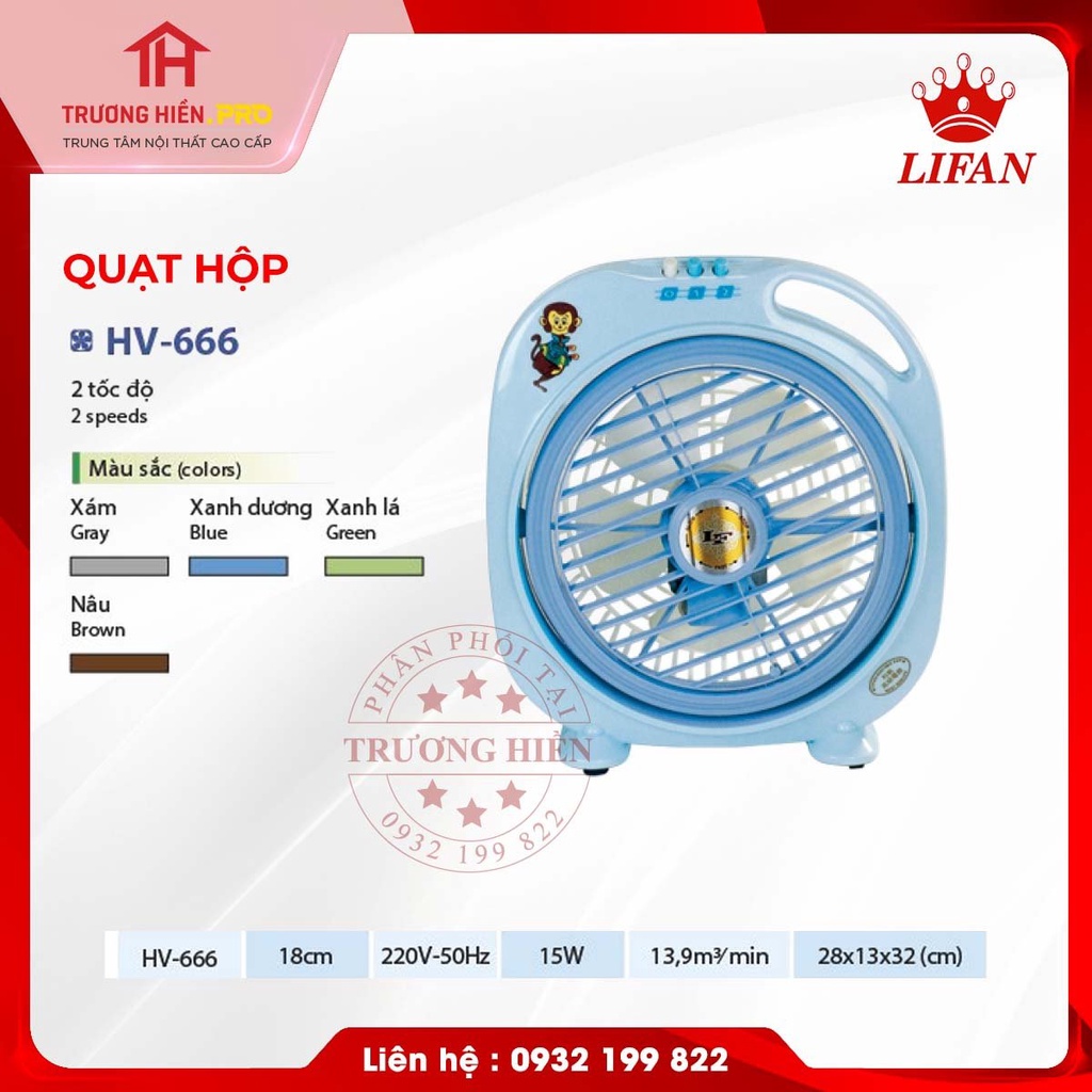 Quạt hộp HV 666 Lifan - Hàng chính hãng