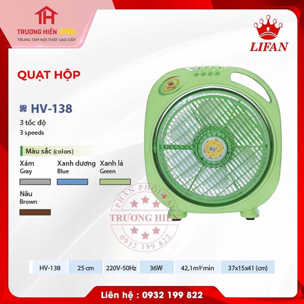 Quạt hộp HV 138 Lifan - Hàng chính hãng